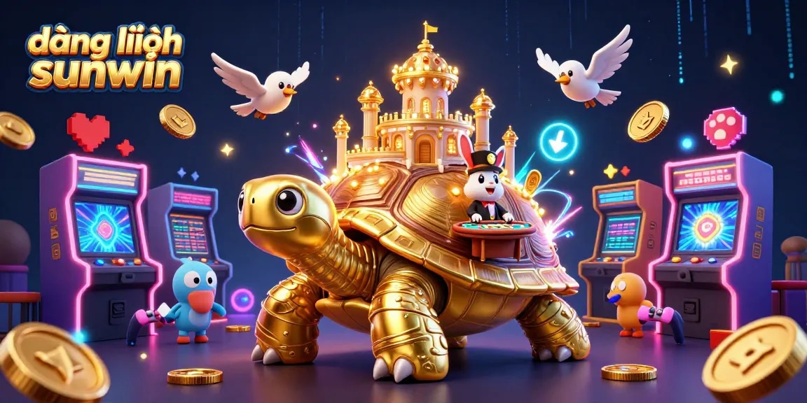 Experience the excitement of đăng nhập sunwin with a vibrant casino scene featuring a golden tortoise and rabbit dealer.