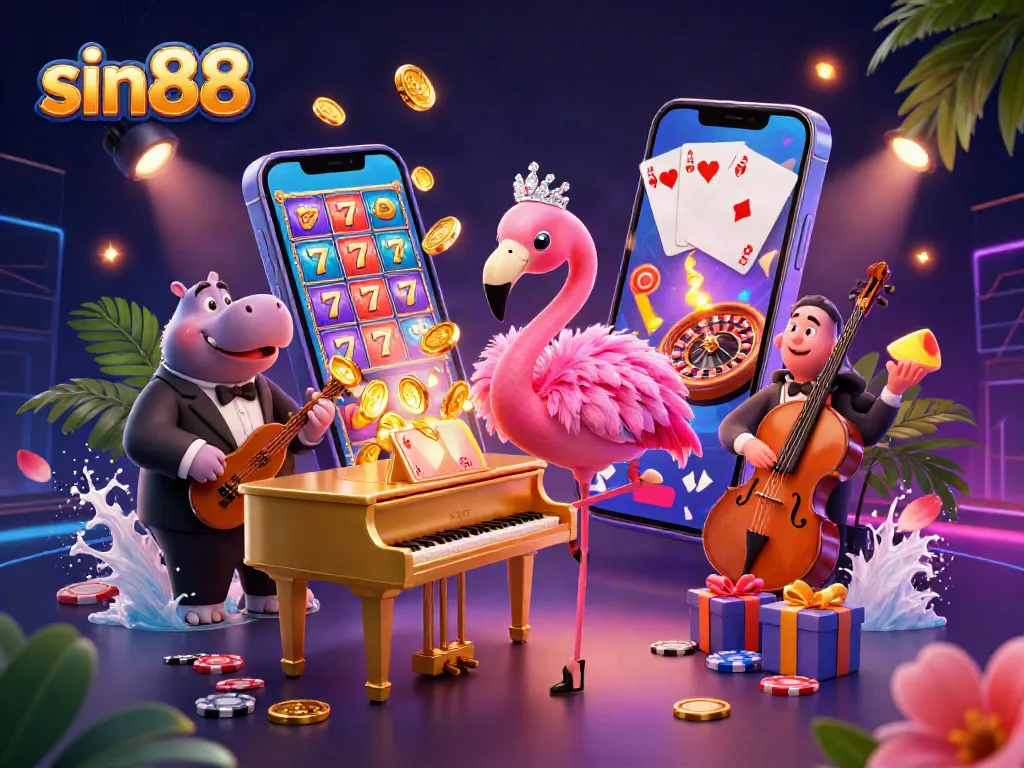 Play exciting slot games at sin88, featuring vibrant character performances and thrilling casino elements.
