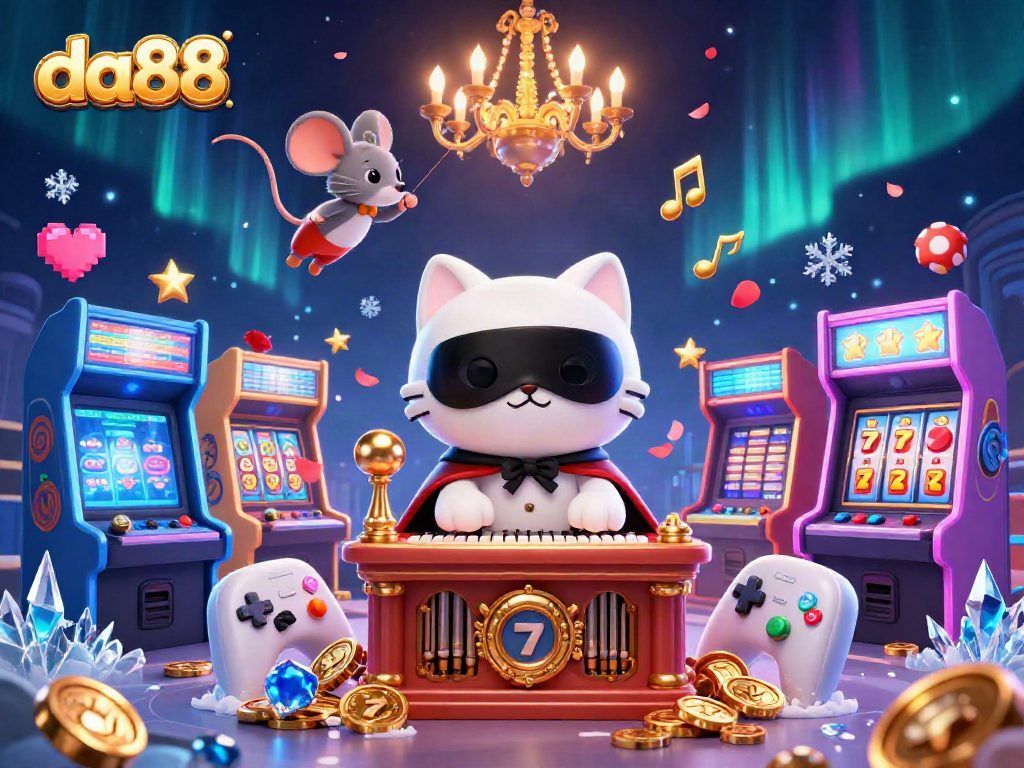 Experience da88's thrilling casino world with unique characters and vibrant game elements.